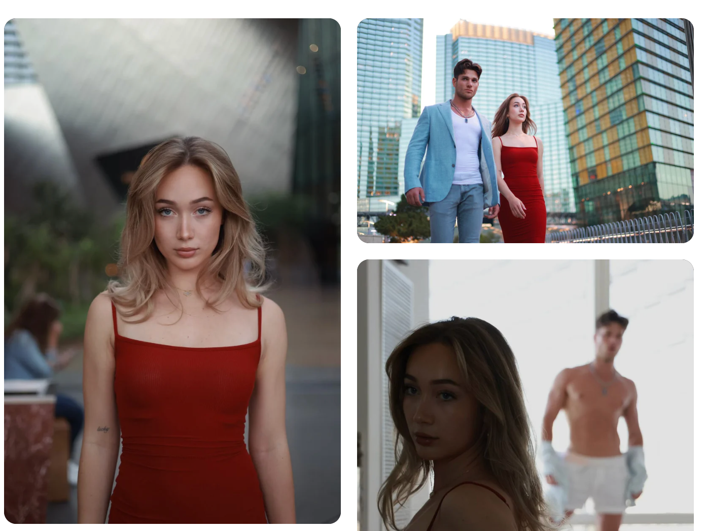A gallery layout of four portraits